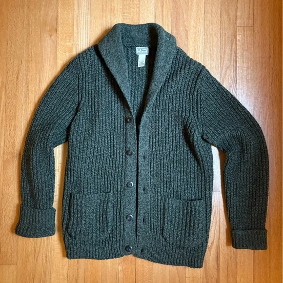 Bean Sweaters Ll Bean Ragg Wool Sweater Shawl Cardigan